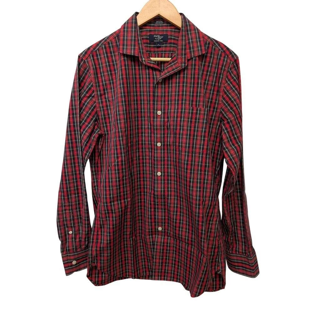 J.Crew Thompson Shirtings 80's 2 Ply‎ Mens Plaid Button Down Shirt Wrinkle Free