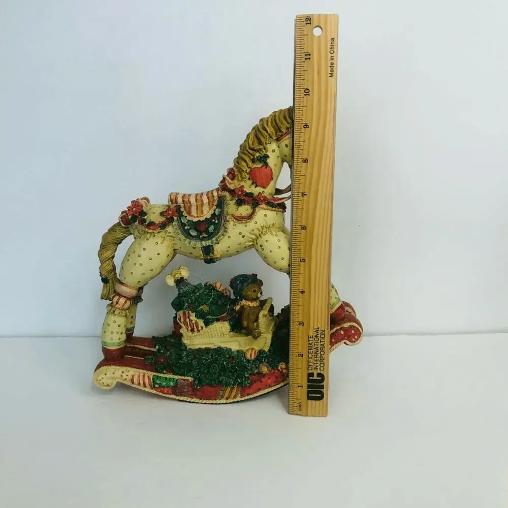 vintage musical rocking horse figurine christmas toy land 1992‎ works video
