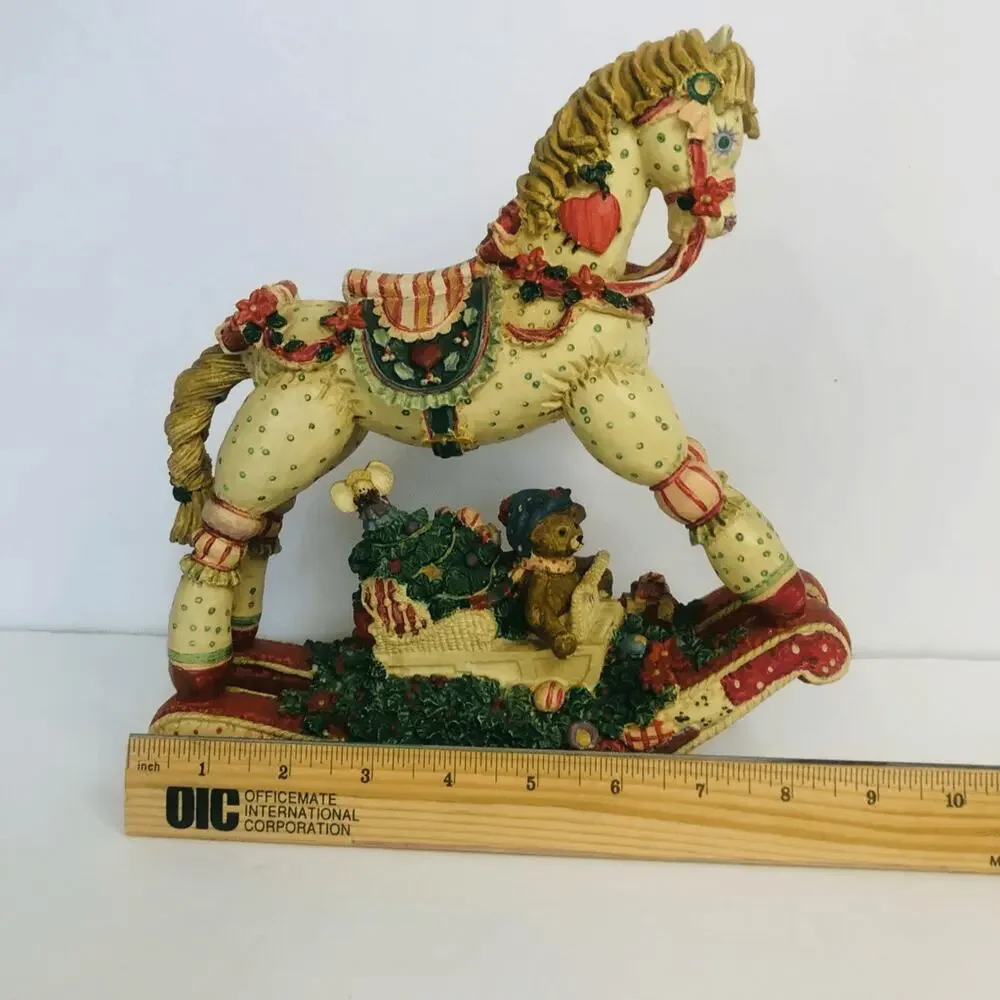 vintage musical rocking horse figurine christmas toy land 1992‎ works video
