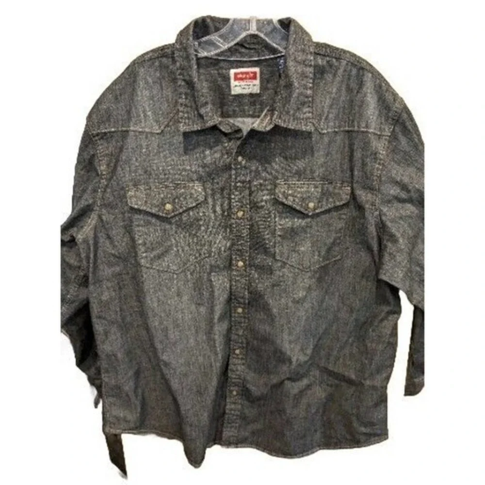 Wrangler Men's 100% Cotton‎ Long Sleeve Heavy Button Down 2XL Jean Shacket
