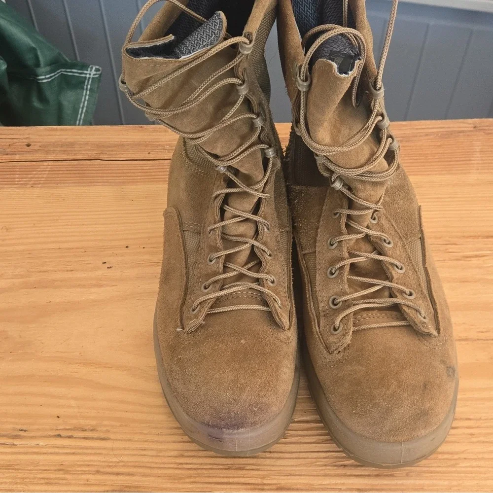 McRae Footwear Men's Brown Suede Lace-Up Combat Ankle Boots 10.5 R Military.