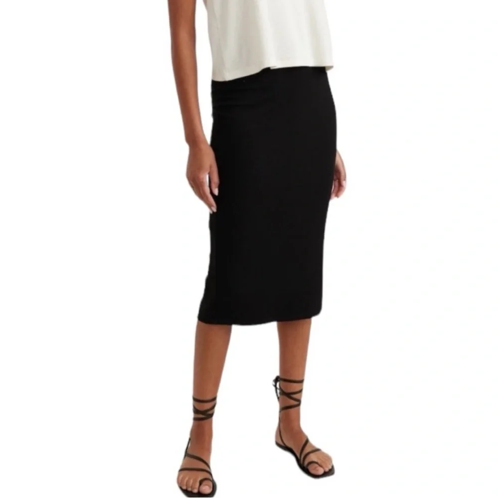 Marine Layer black Lexi ribbed midi skirt size XL