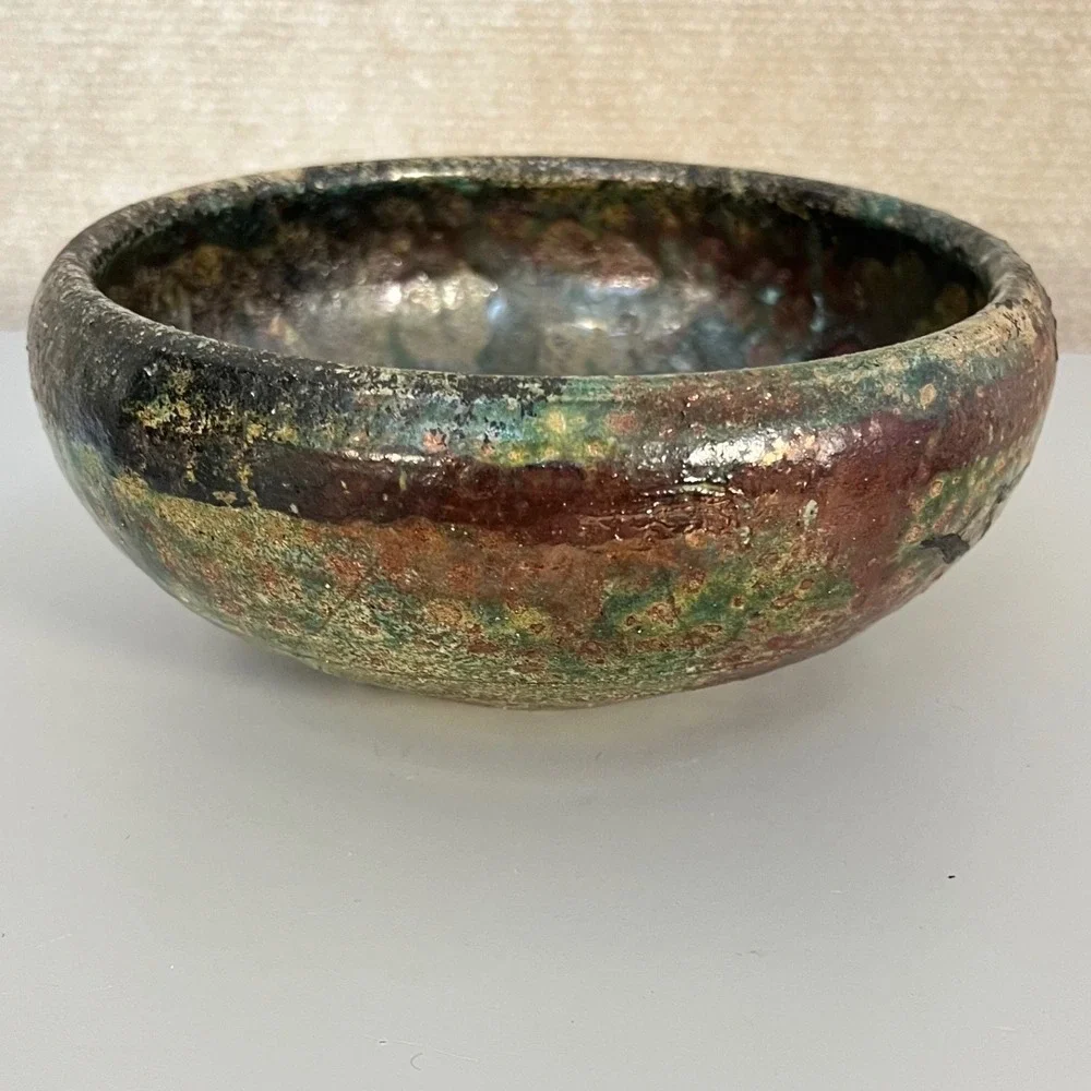 Vintage Raku Glazed Pottery Bowl Planter Home‎ Table Decor  6