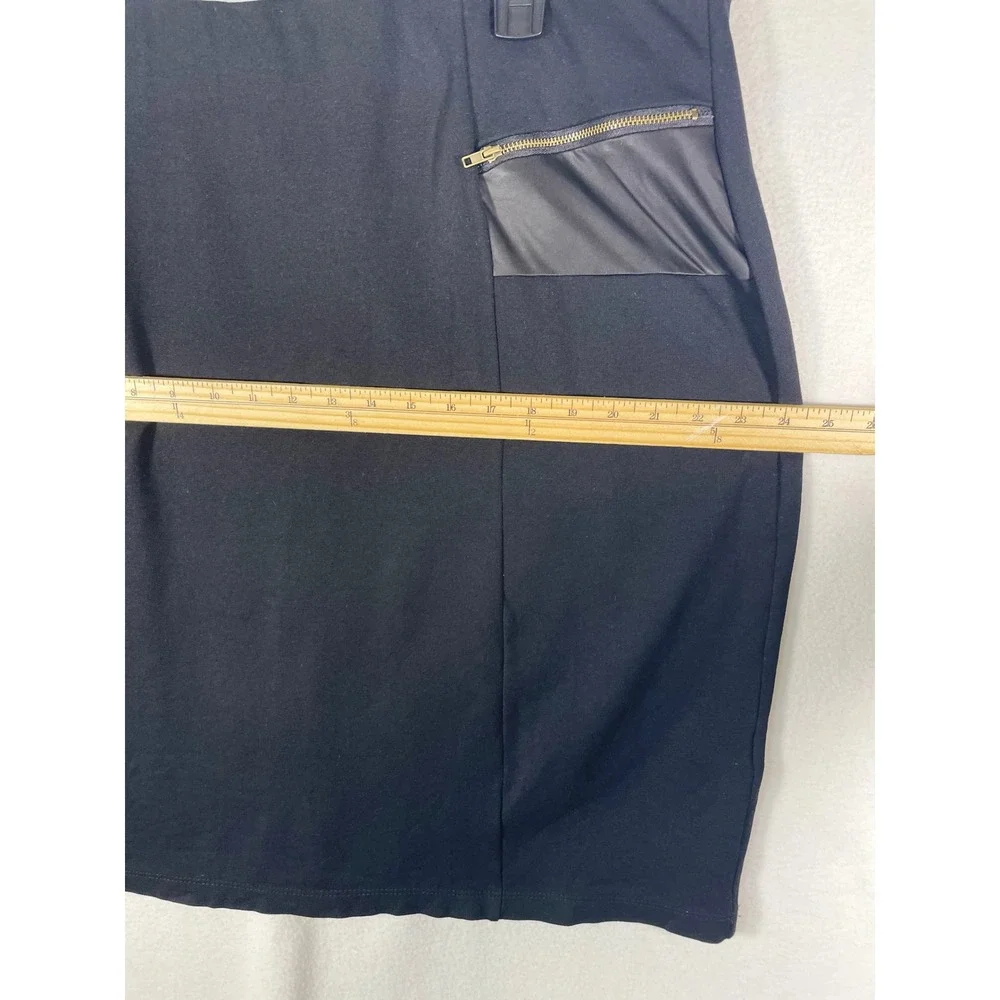 Gramercy 22 Women 2X‎ Black Pencil Skirt Faux Leather Pockets Career Made in USA