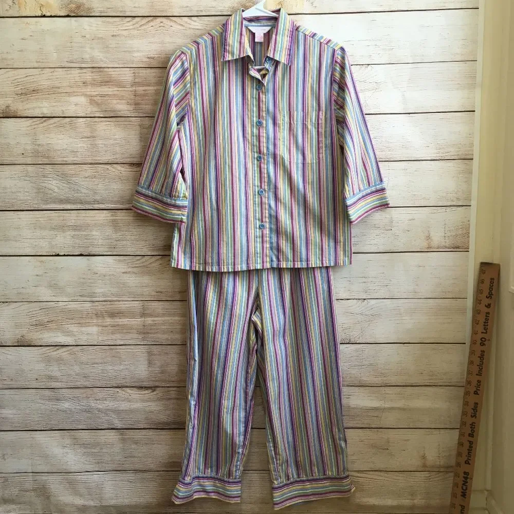 SLEEP SENSE RAINBOW STRIPED PAJAMA SET‎