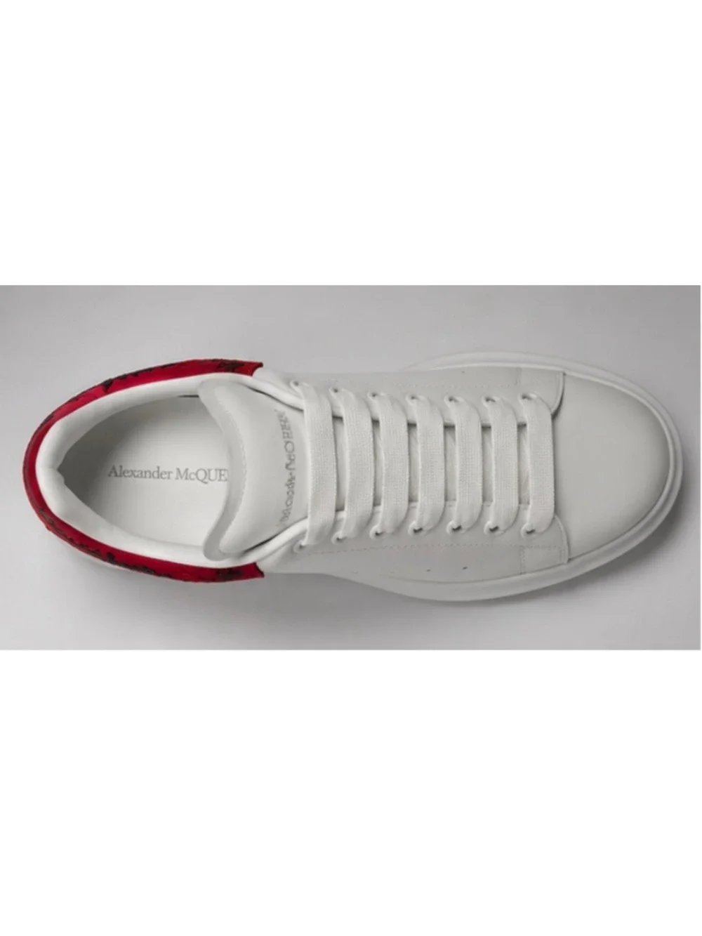 Alexander McQueen Sneakers White Red Floral Black Sequin 40/7 Limited Edition,