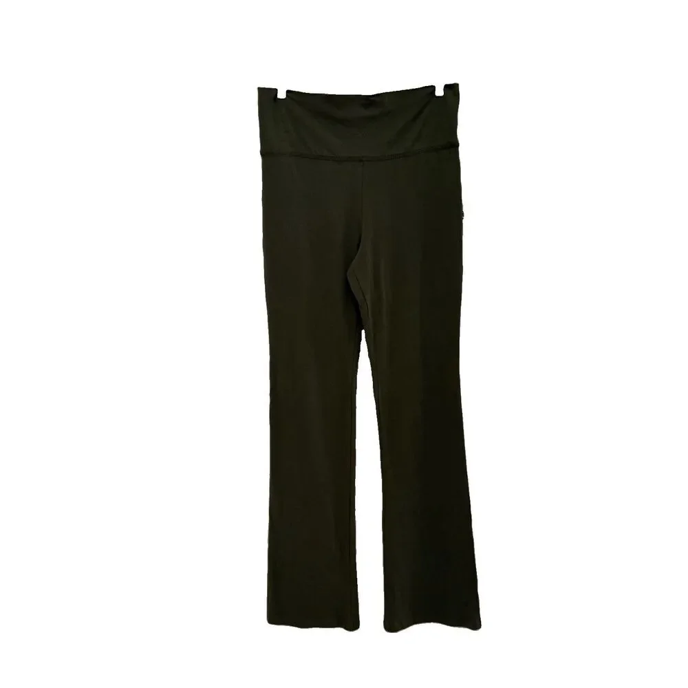 No Boundaries Fold Over Flare Pants Sea Turtle Green Large NWT Women