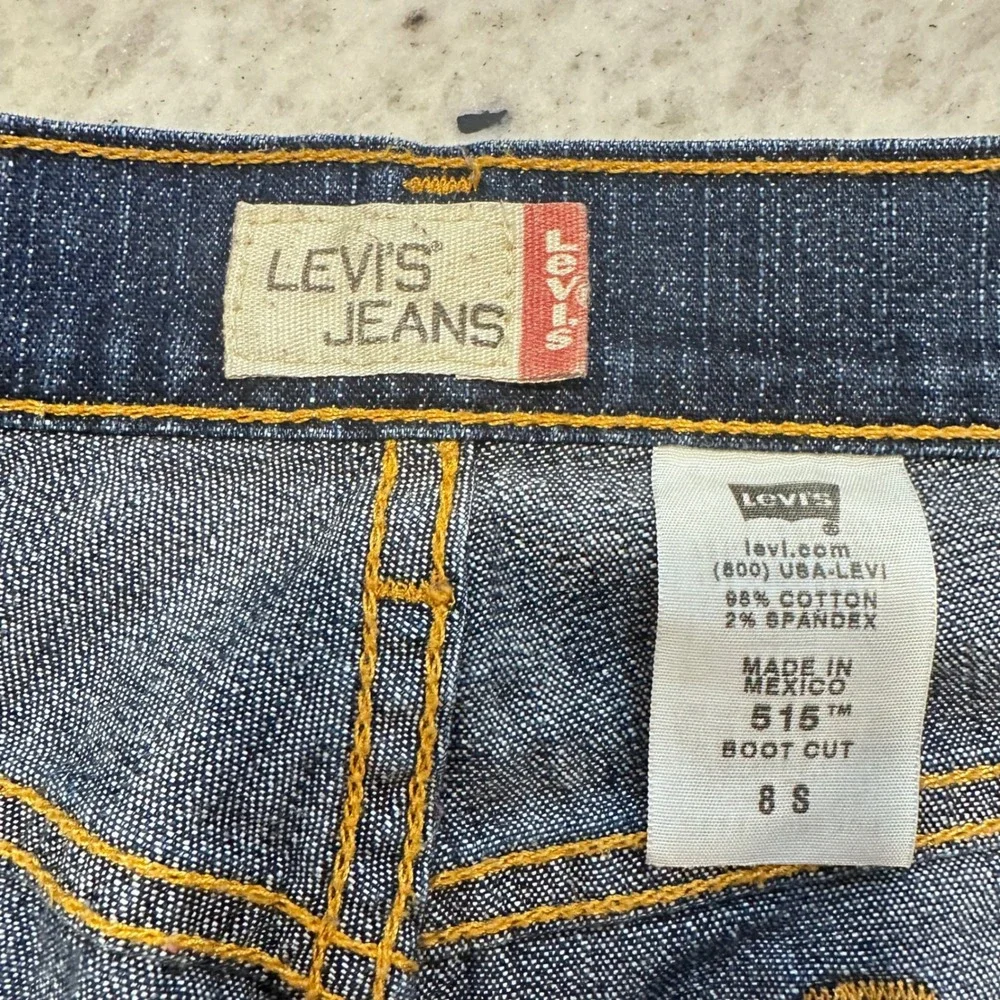 Levis 515 Bootcut Jeans Womens 8S Dark Wash Blue‎ Stretch Denim Classic