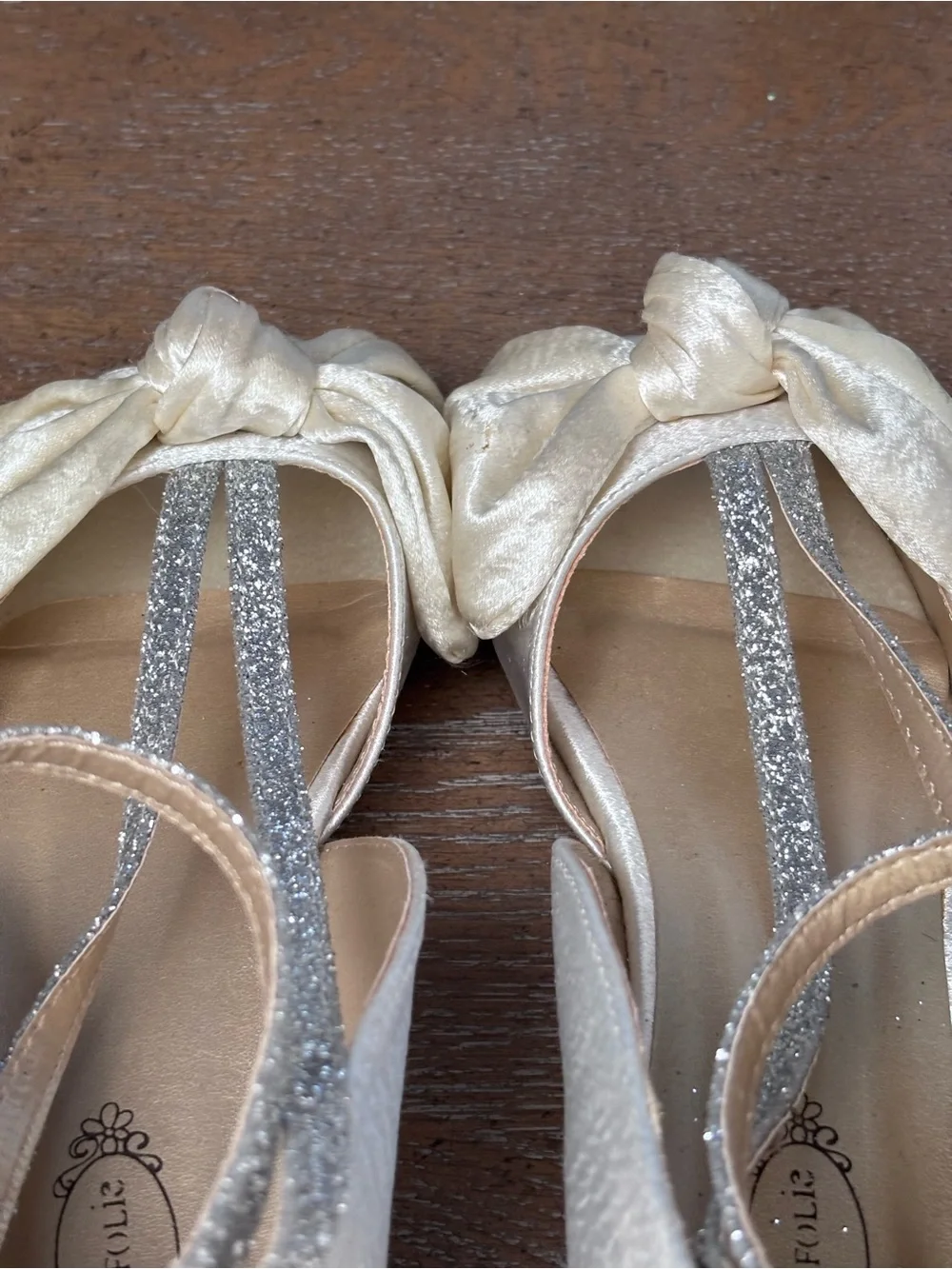 Joyfolie Girls 4Y Lucia Formal Shoe Big Bow Glitter Satin heels holiday