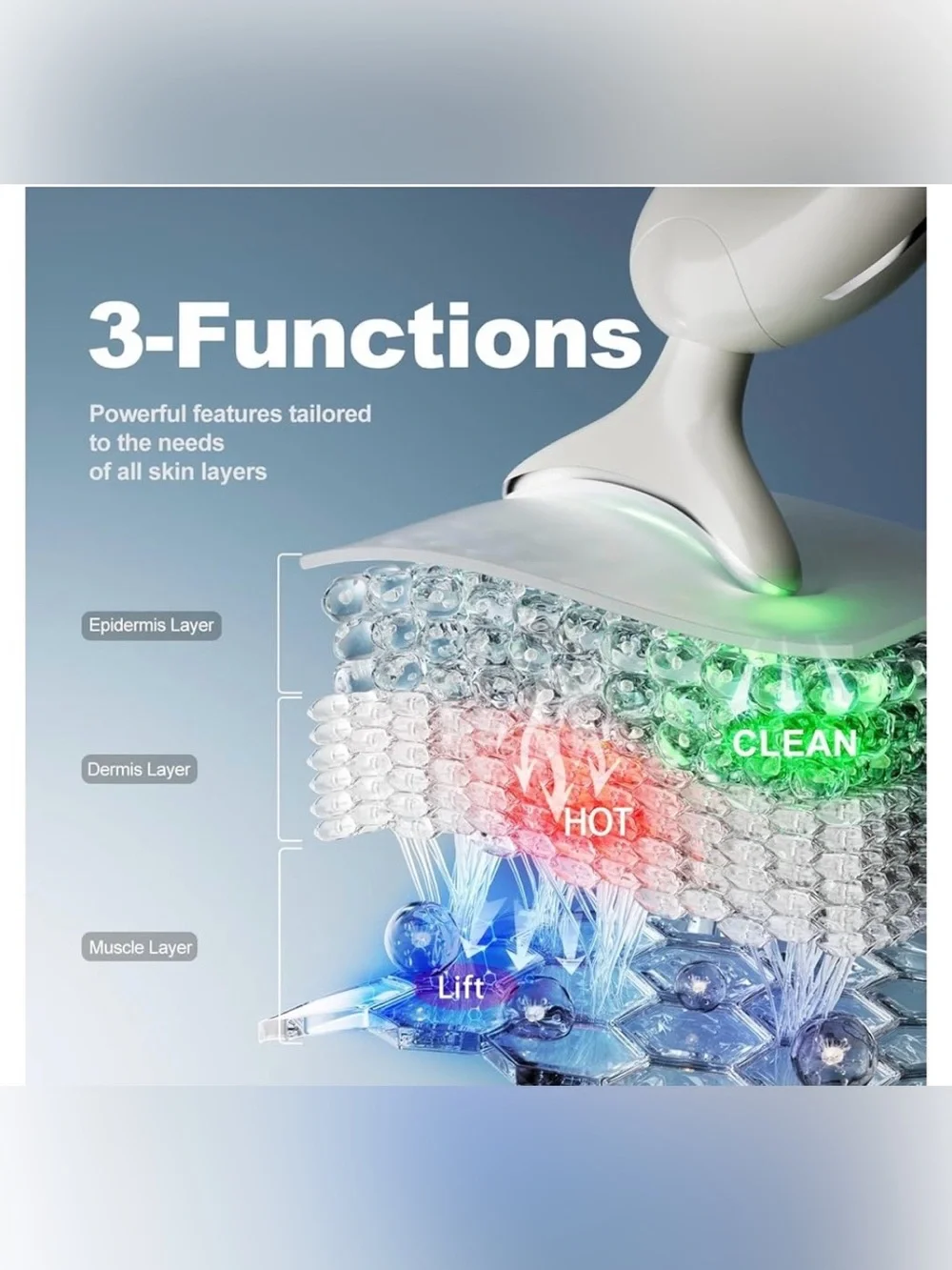 Red light therapy face and neck massager