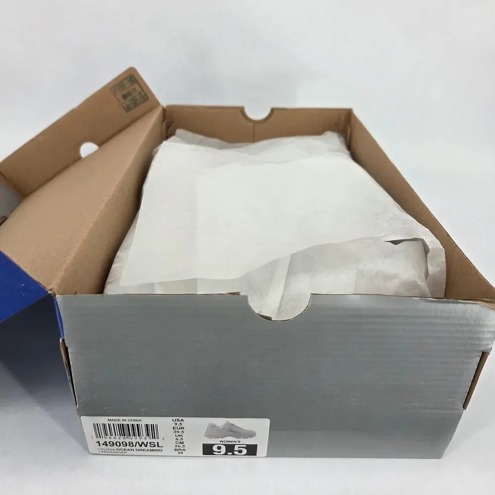 NEW Skechers D'Lites Ocean Dreaming White Holo Sneaker 90s Vibe Women's 9.5 NIB