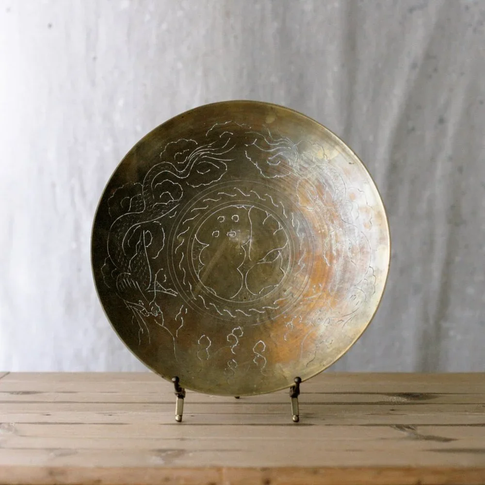 Vintage brass shallow