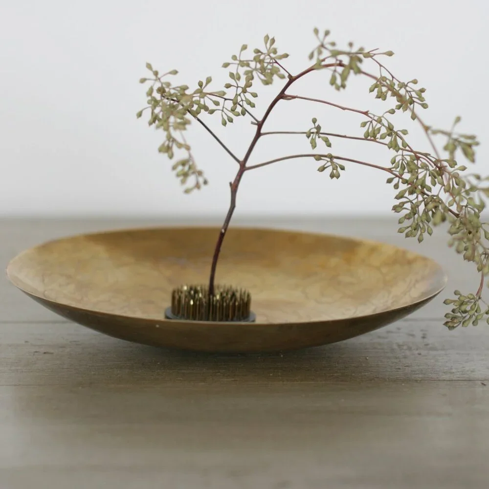 Vintage brass shallow