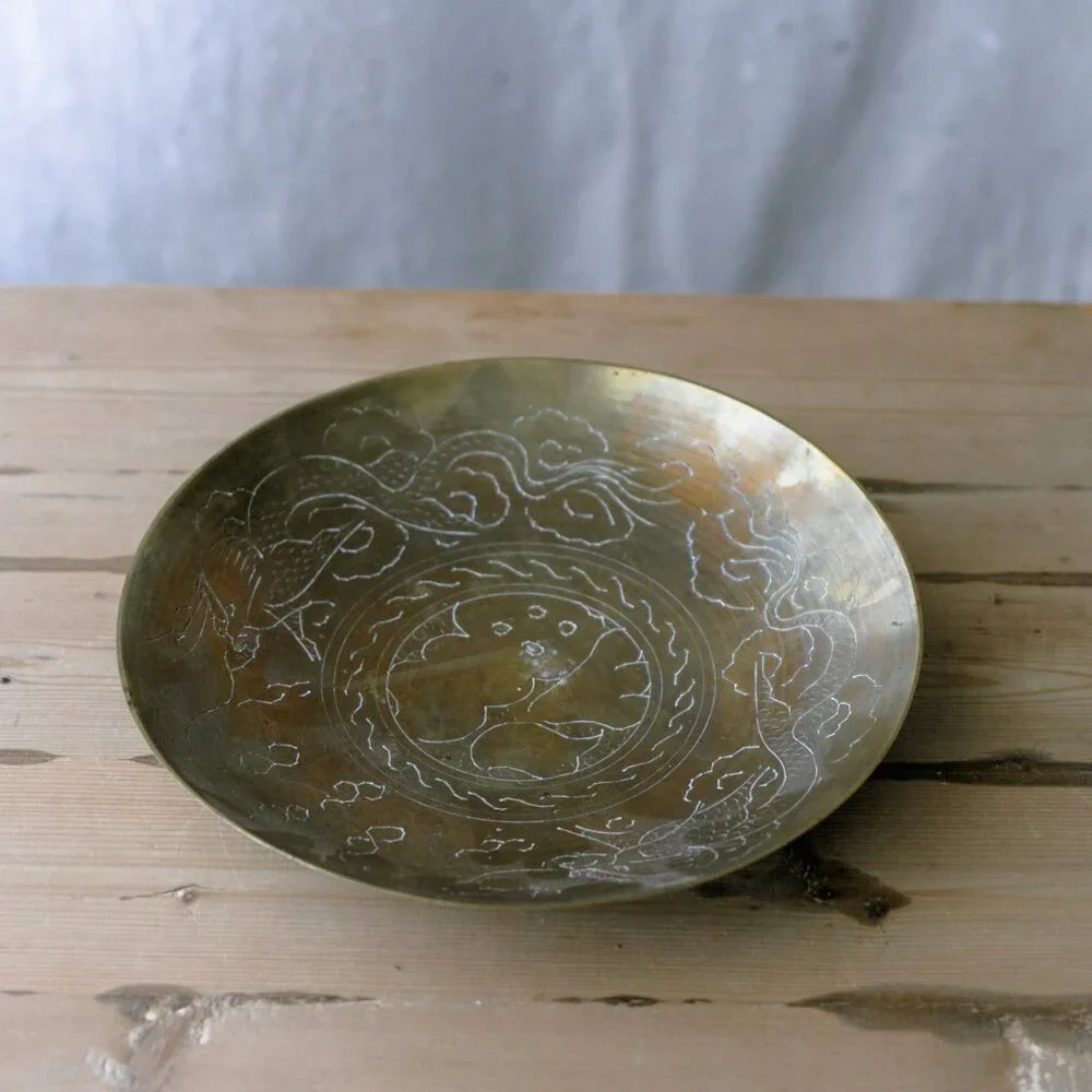 Vintage brass shallow