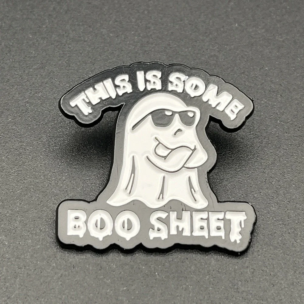 This Is Some Boo Sheet Ghost Halloween Funny Novelty‎ Lapel Hat Pin
