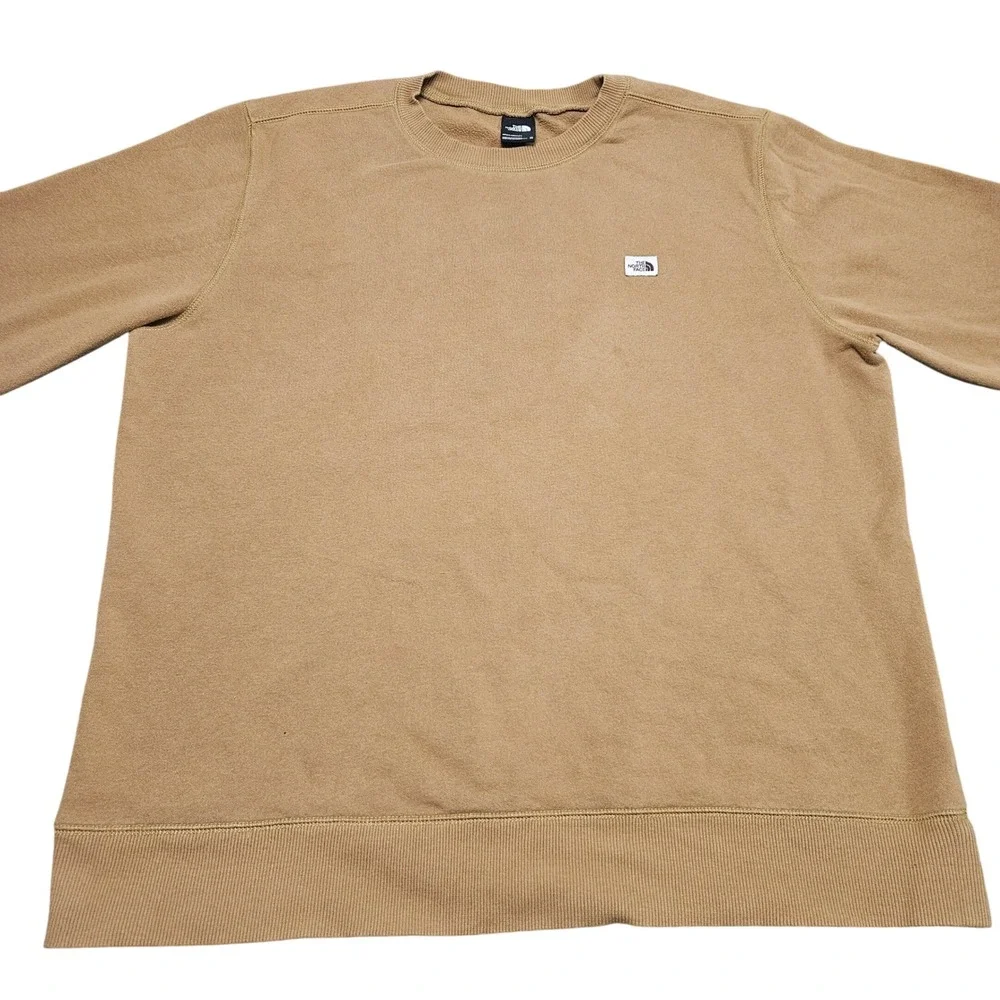 The North Face Crewneck Sweatshirt XL‎ Tan Fleece-Lined Pullover Outdoor Casual