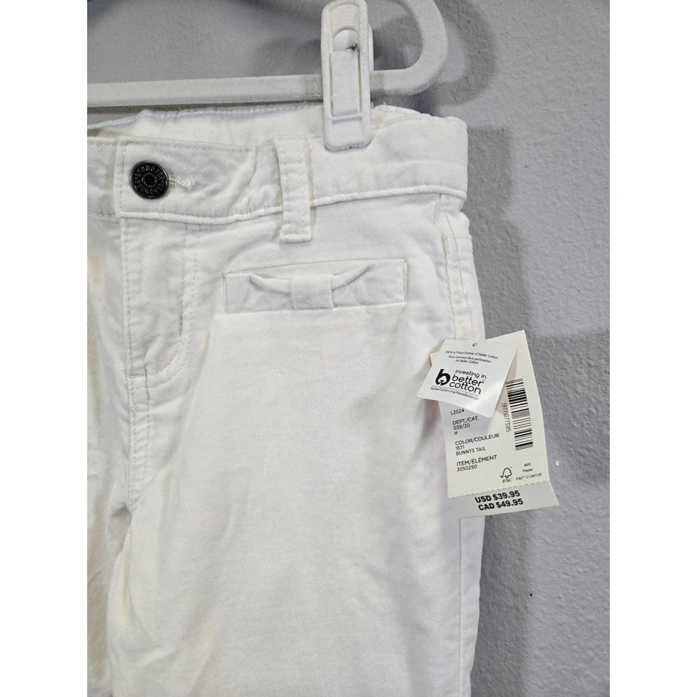 Gymboree White Corduroy Bow Pocket Flare Leg‎ Pants Size 8