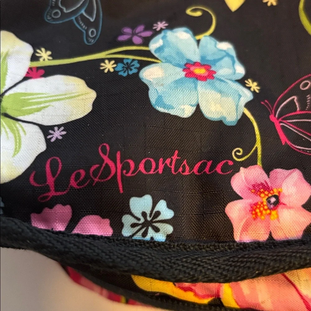 LeSportsac Black Floral Hobo Bag