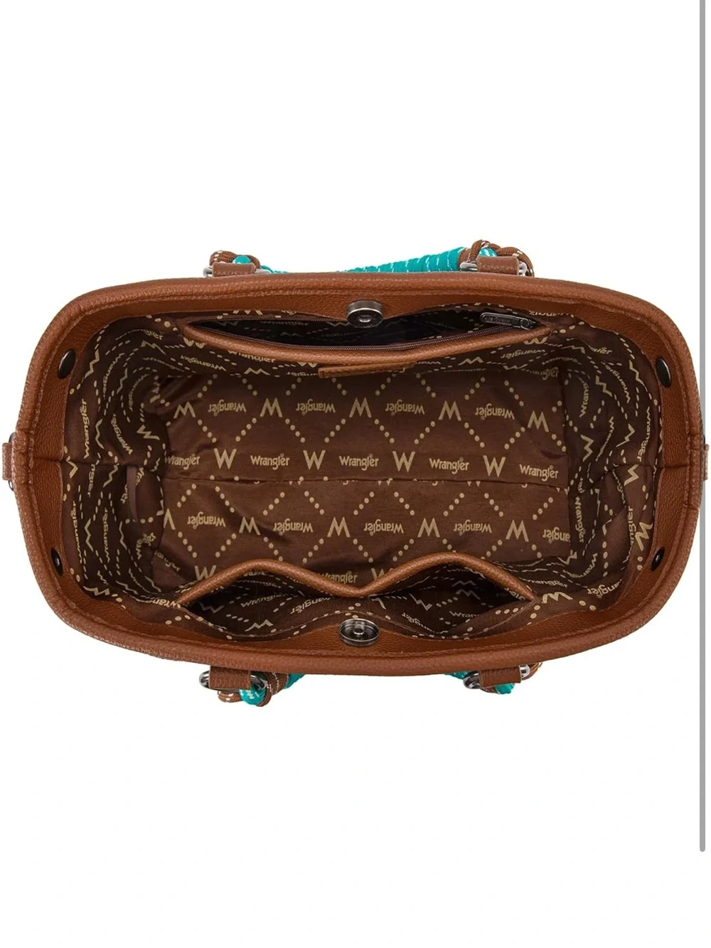 Wrangler Teal and Brown Satchel Bag
