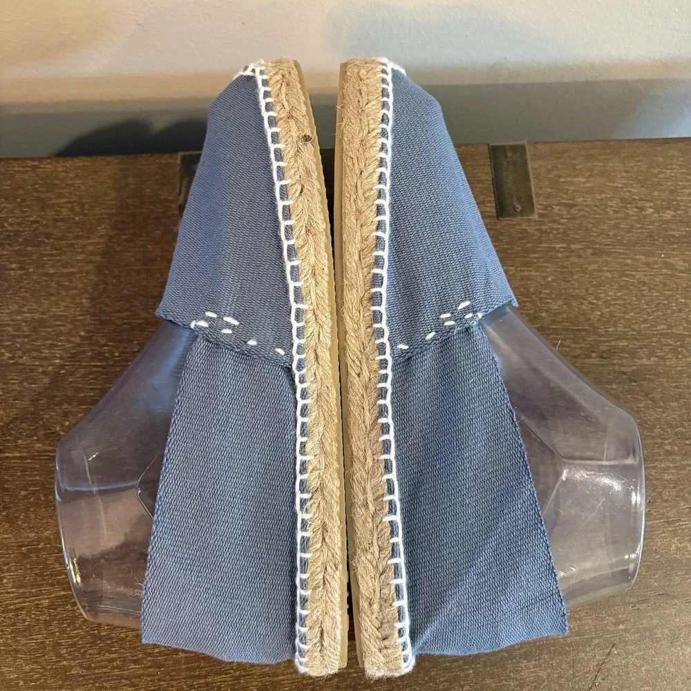 Alpargatus Shoes Womens Size 7.5 Blue Canvas Espadrille‎ Slip On Flats Spain