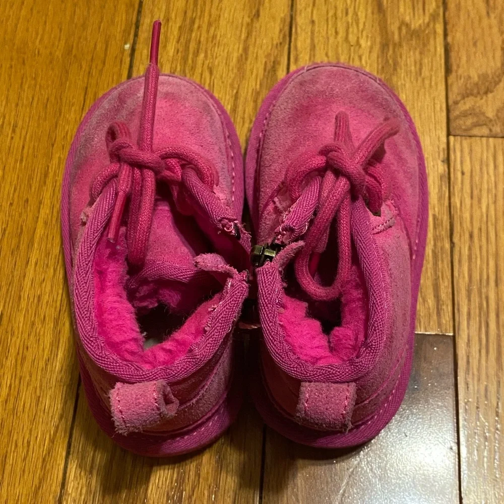 Girls' Pink‎ Ugg Toddler Neumel II Suede Shearling Boots Size 8 1017320T
