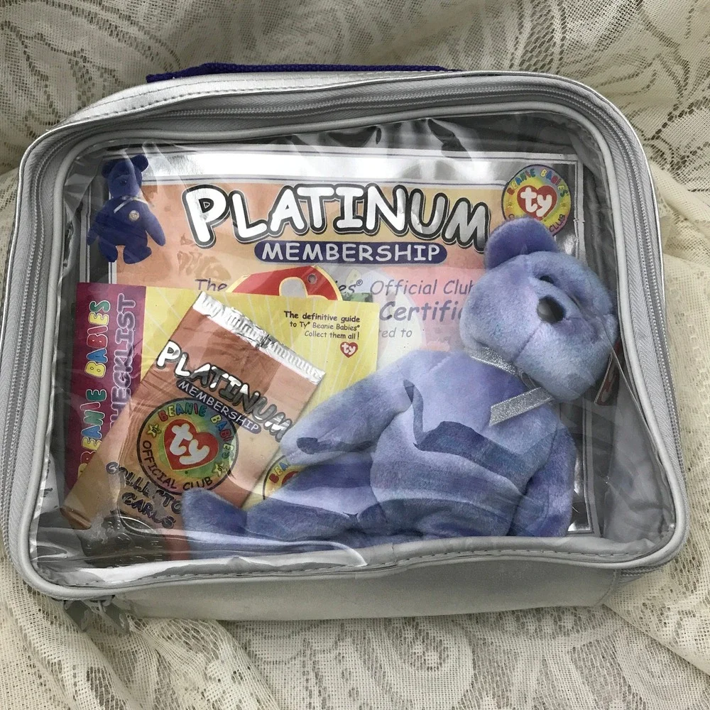 Ty Beanie Babies Official Club Platinum Edition Membership Case CLUBBY 11 opened
