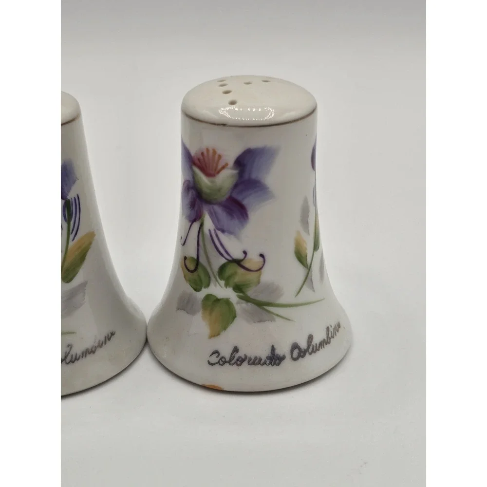 Vintage Colorado Columbine Floral Salt & Pepper Shakers‎ Flower