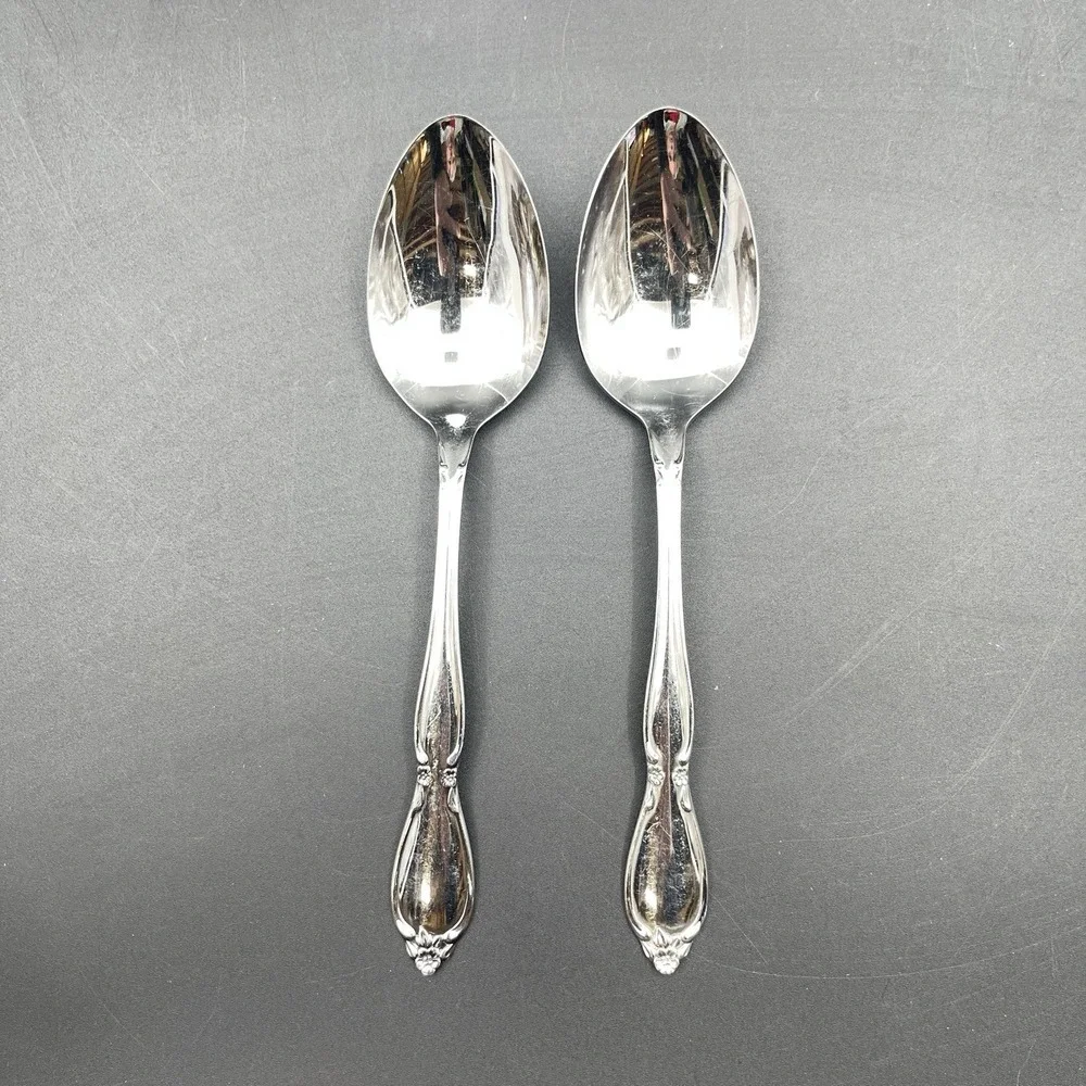 Lot of‎ 2 Oneida Community Chantelaine Stainless Serving Spoons Replacement