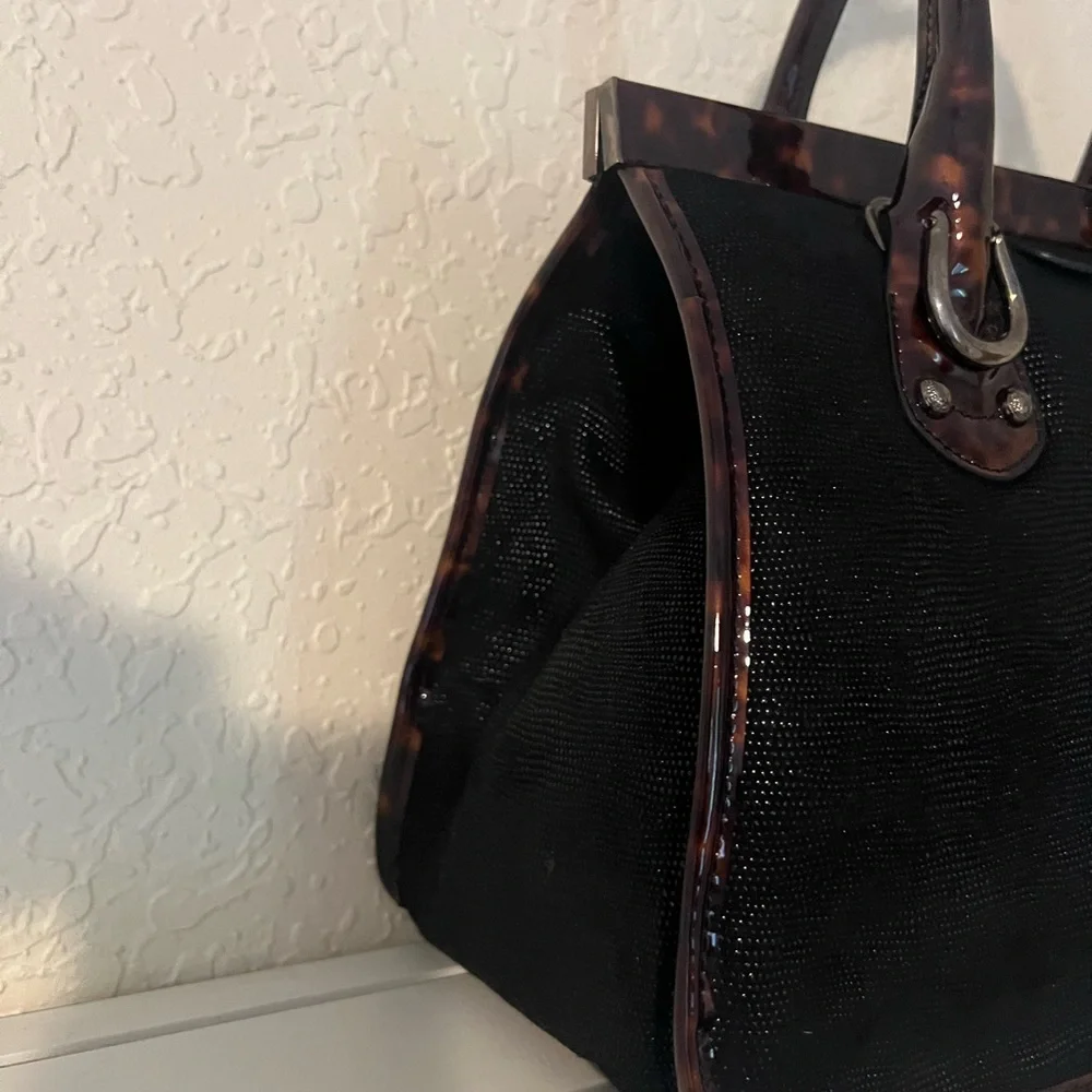 🩷Vintage Raffia Black Stuart weitzman top handle tote bag 💚
