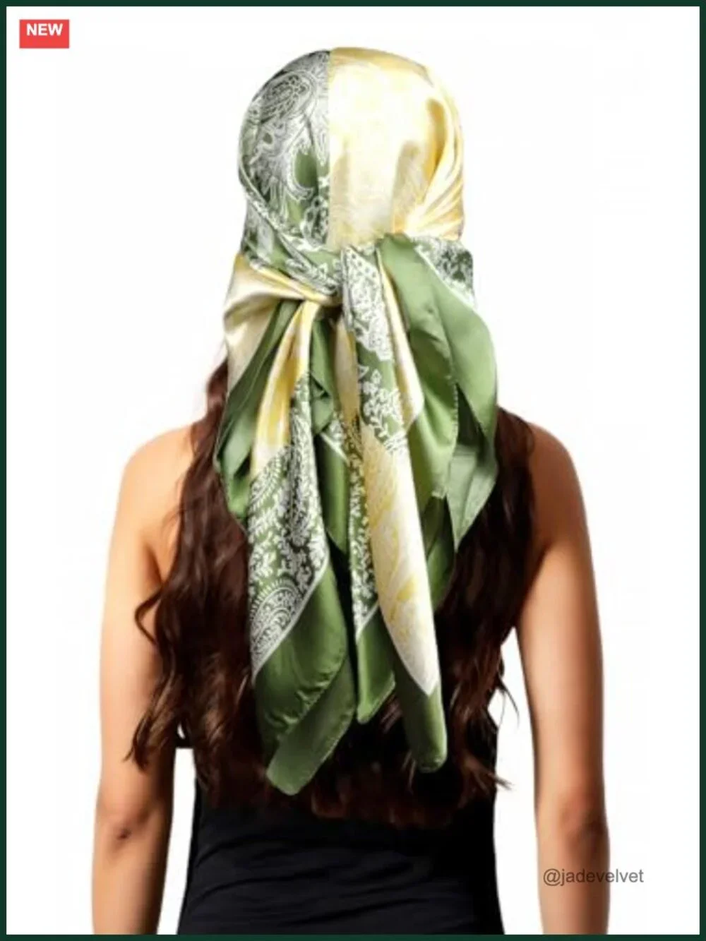Satin Square Scarf for Women 35x35 Silk Feel Hair Wrap Neck Scarf