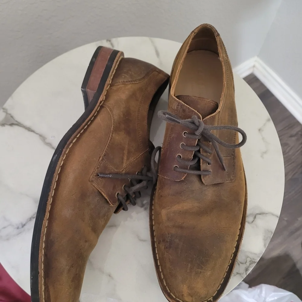 Cole Haan Men's Brown Leather Dress Shoes 11.5 Lace Up Almond Toe