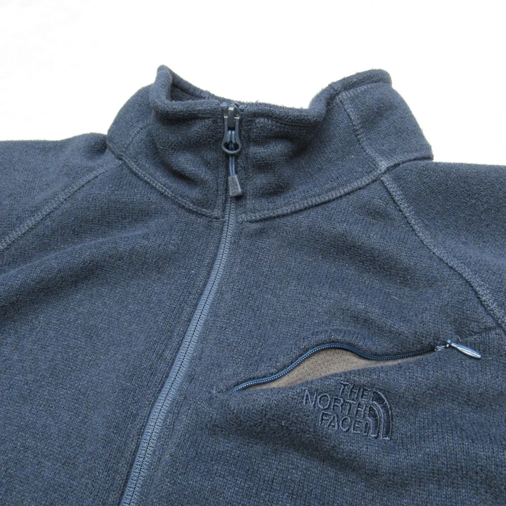 The North Face Jacket Mens XL Blue Pockets Raglan Sleeve Full Zip Fleece Outdoor
