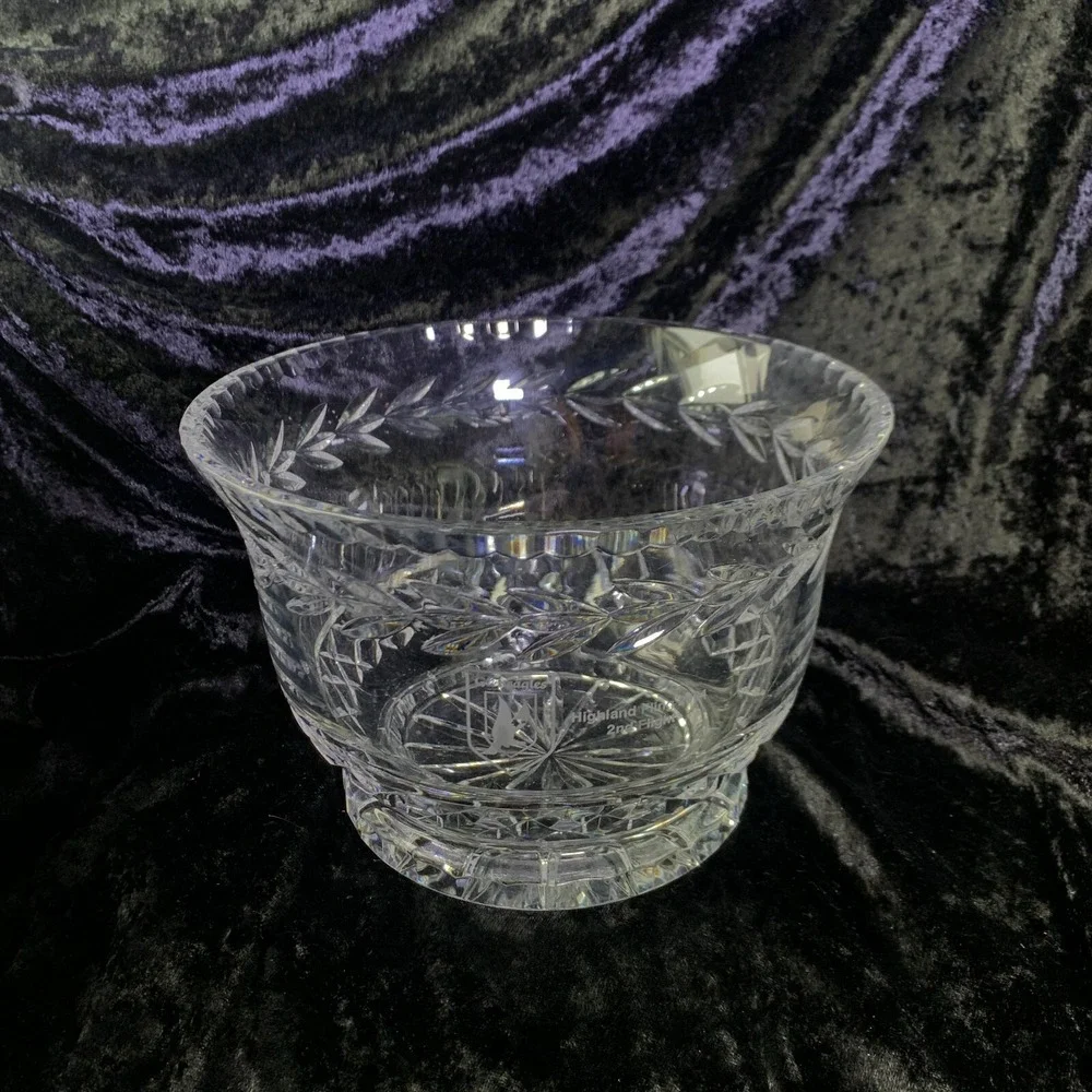 Badash Crystal Award Bowl Large Vase Signed Gleneagles Highland Fling. VIDEO