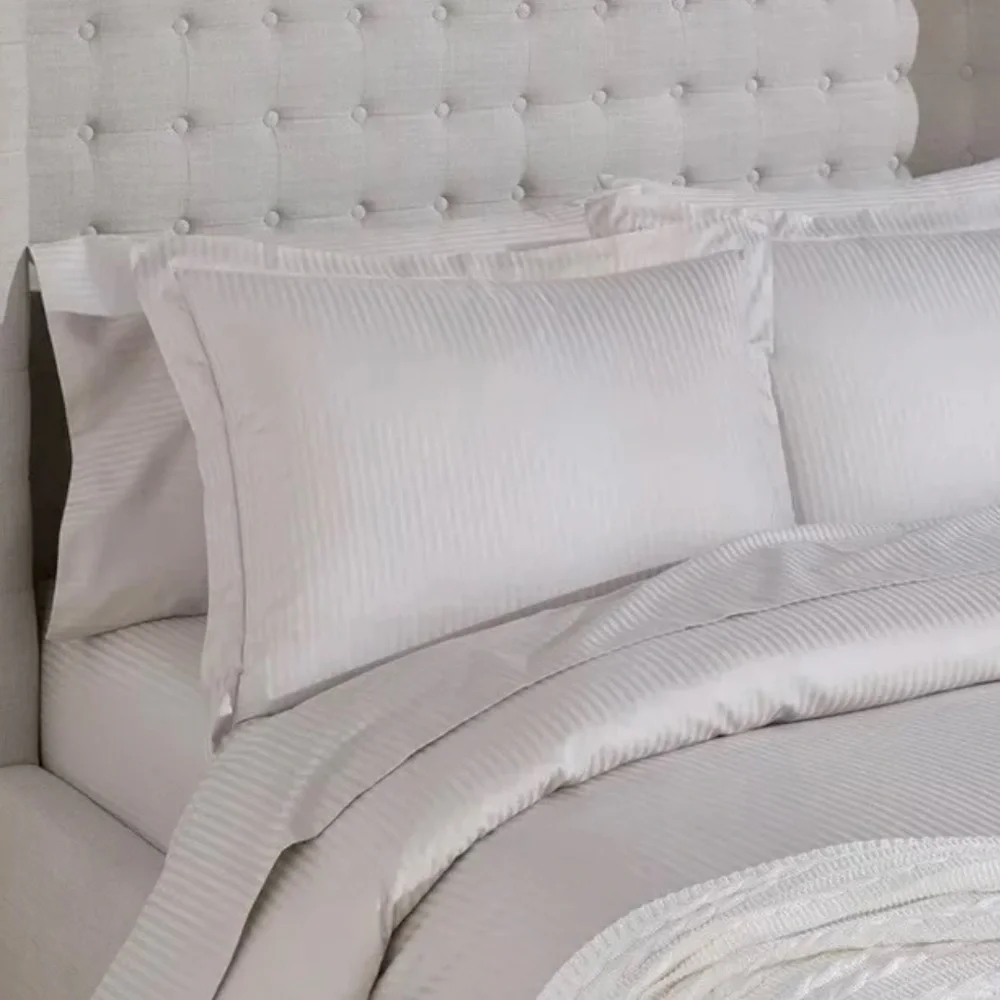 BOLL & BRANCH Signature Stripe Duvet Cover & Shams NEW Pewter Gray King Cal King