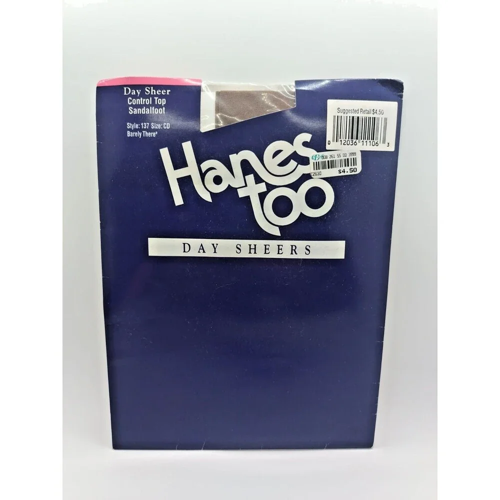 Vintage Hanes Too Day Sheers Pantyhose Size C/D Barely There Control Top NOS 137