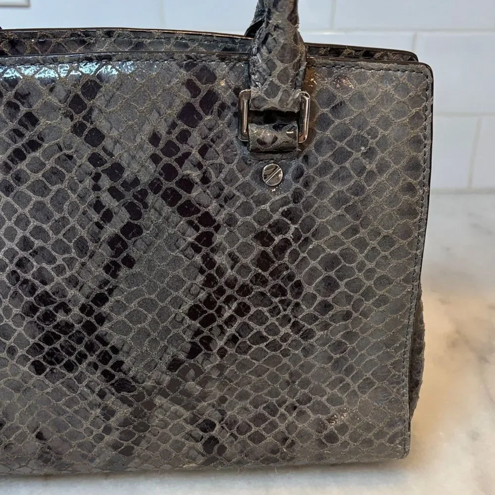 Michael Kors Purse Bag Handbag Snakeskin Selma Python Convertible Tote Satchel