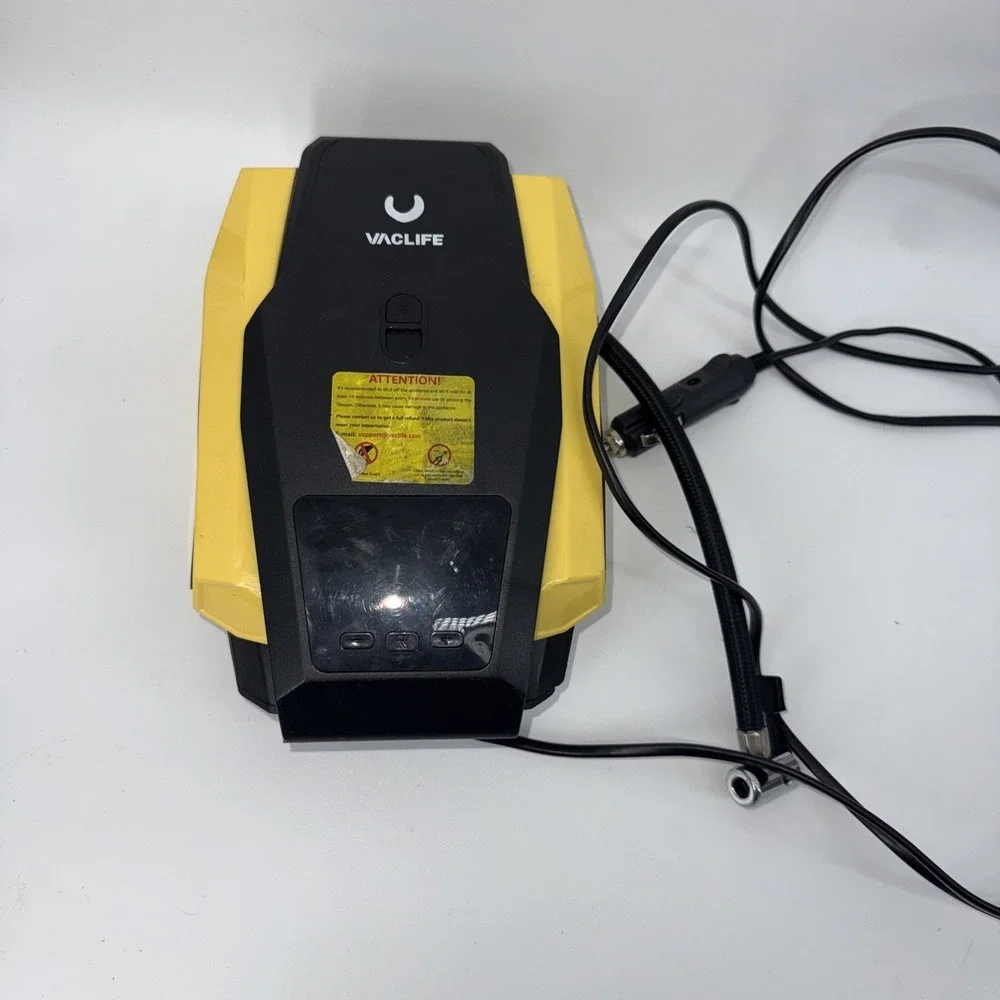 VacLife Air Compressor Tire Inflator | 12V DC‎ | Yellow (VL701) TESTED & WORKING