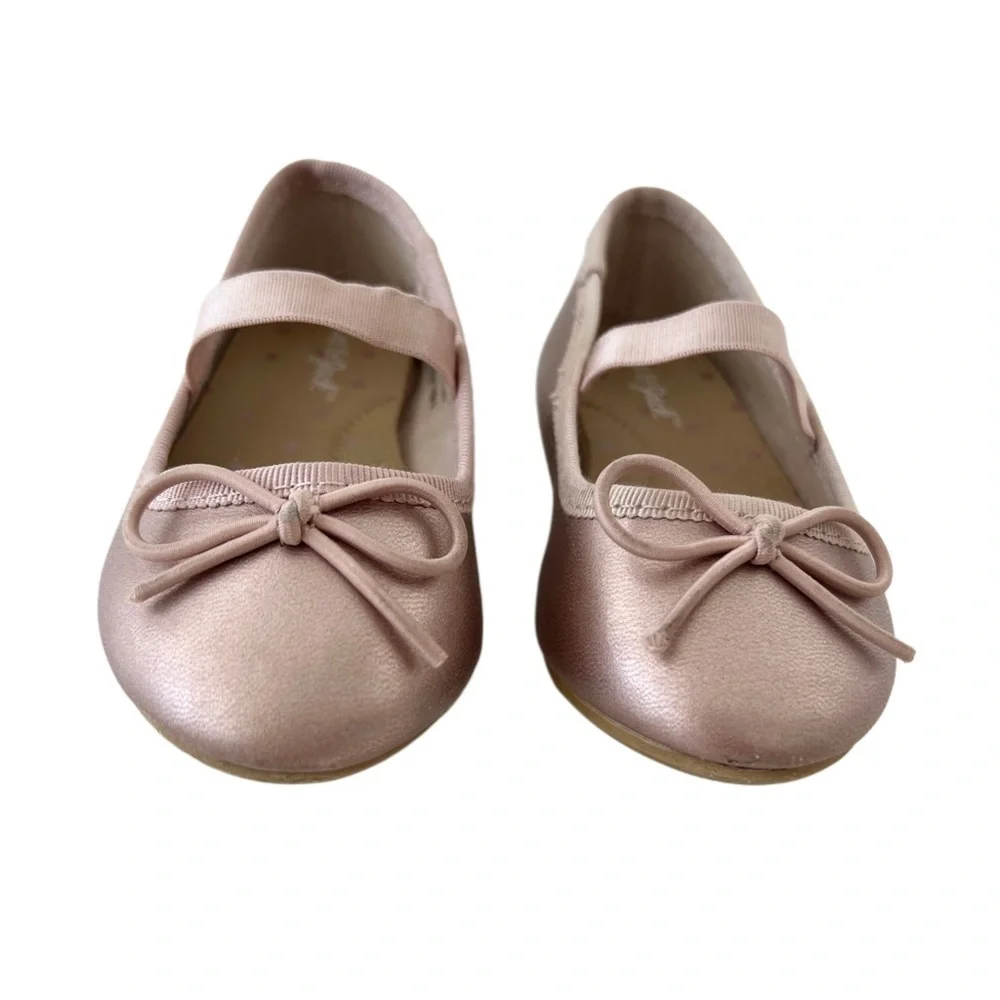 Cat & Jack Pink Blush Ballet Flats with Bow | Baby Girl Size 5