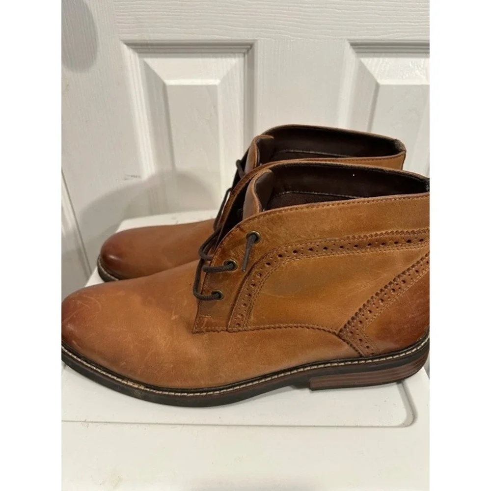 Nunn Bush Brown Leather Dress Boots Men's 11 Brogue