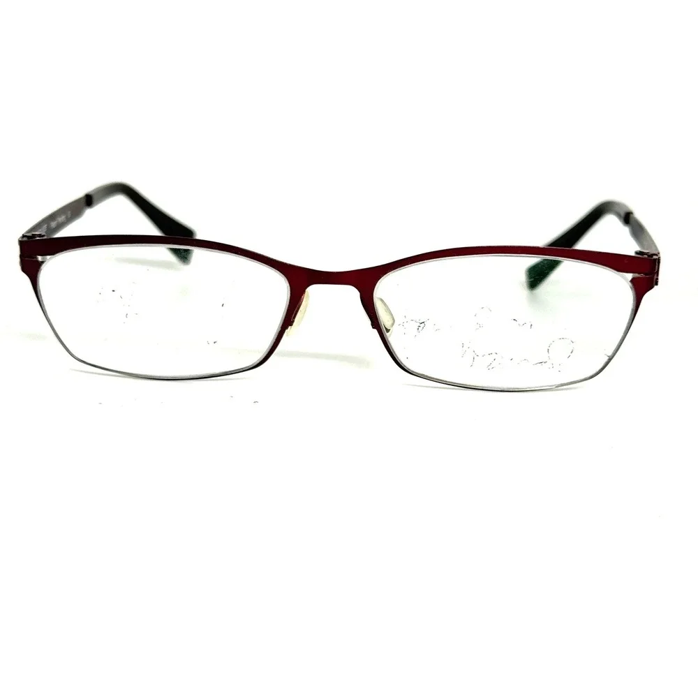 Cody Air Lana de Terzi Plum Eyeglasses Frames 53-16-140 Red Burgundy Rectangular