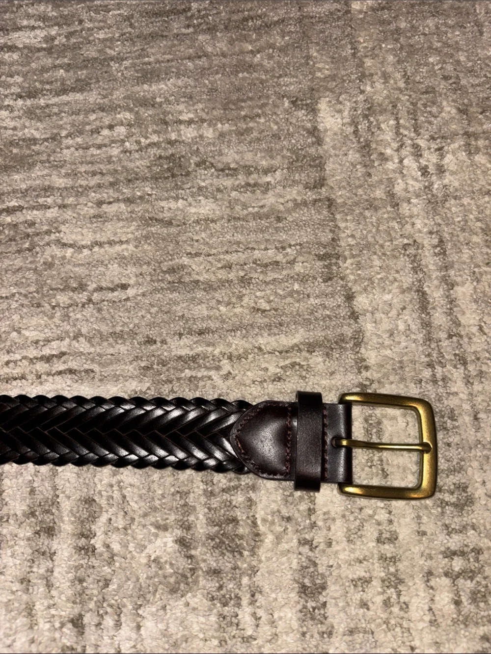 Amazon Essentials Braided Leather Belt in Dark Brown/chestnut with Buckle