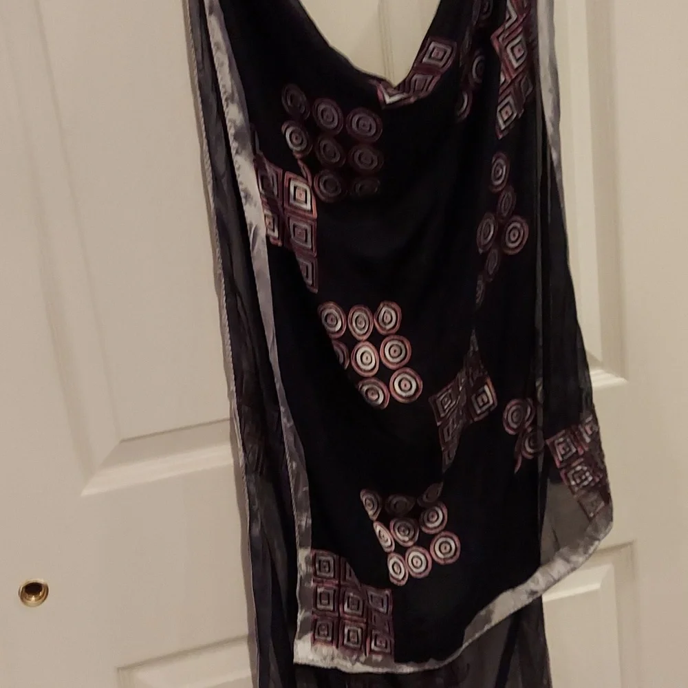 Geometric Print Silk Scarf‎ 20x67