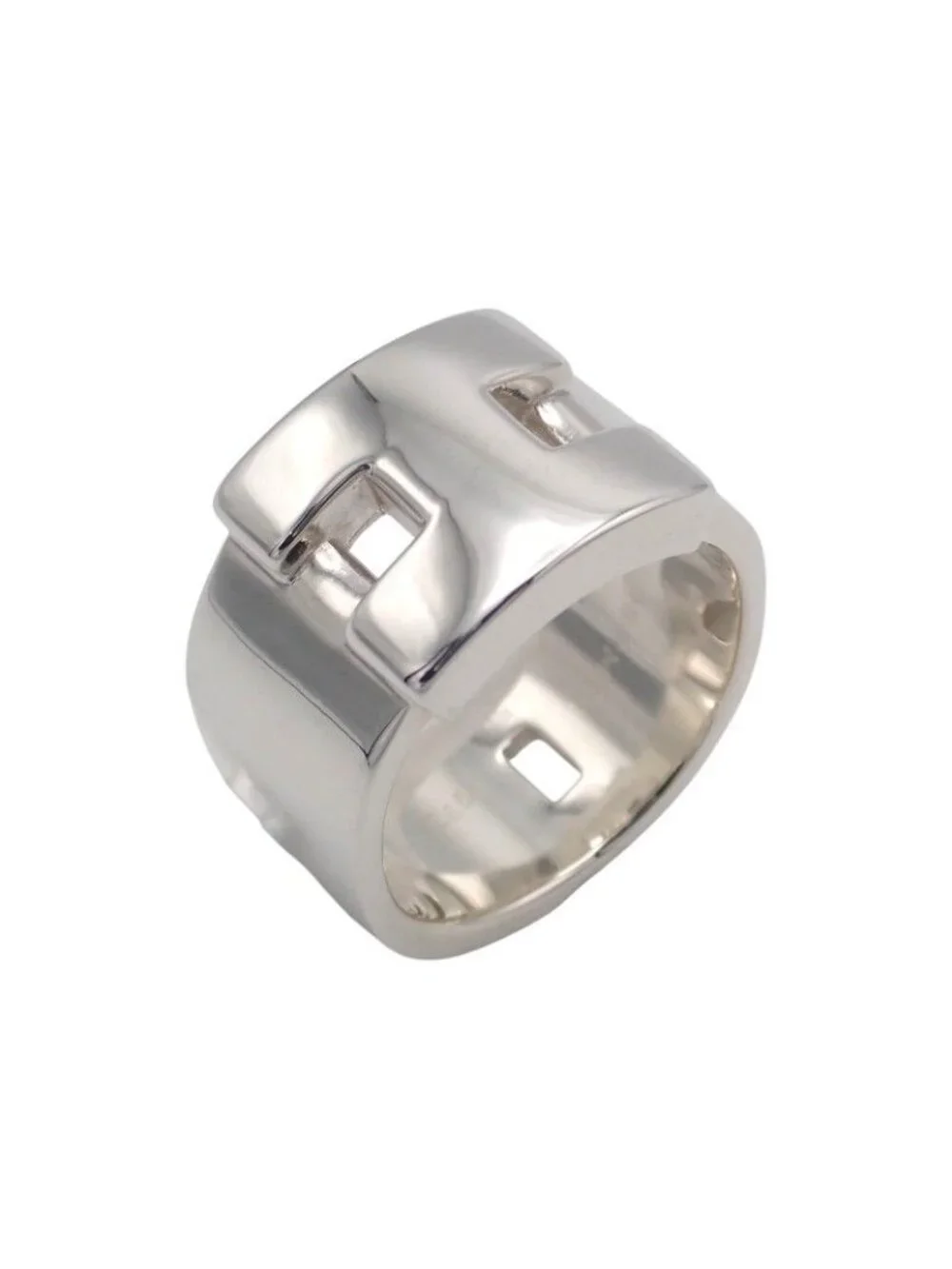 Hermes Newhela Cles Rin 50 Ring 925 Sterling Silver