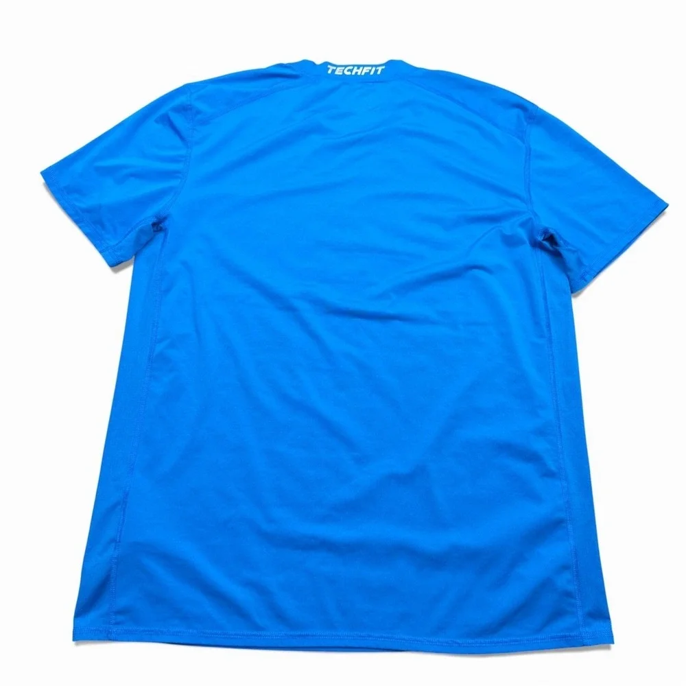 adidas techfit climalite T Shirt Mens Size Large Blue Athleisure‎ Crew Neck