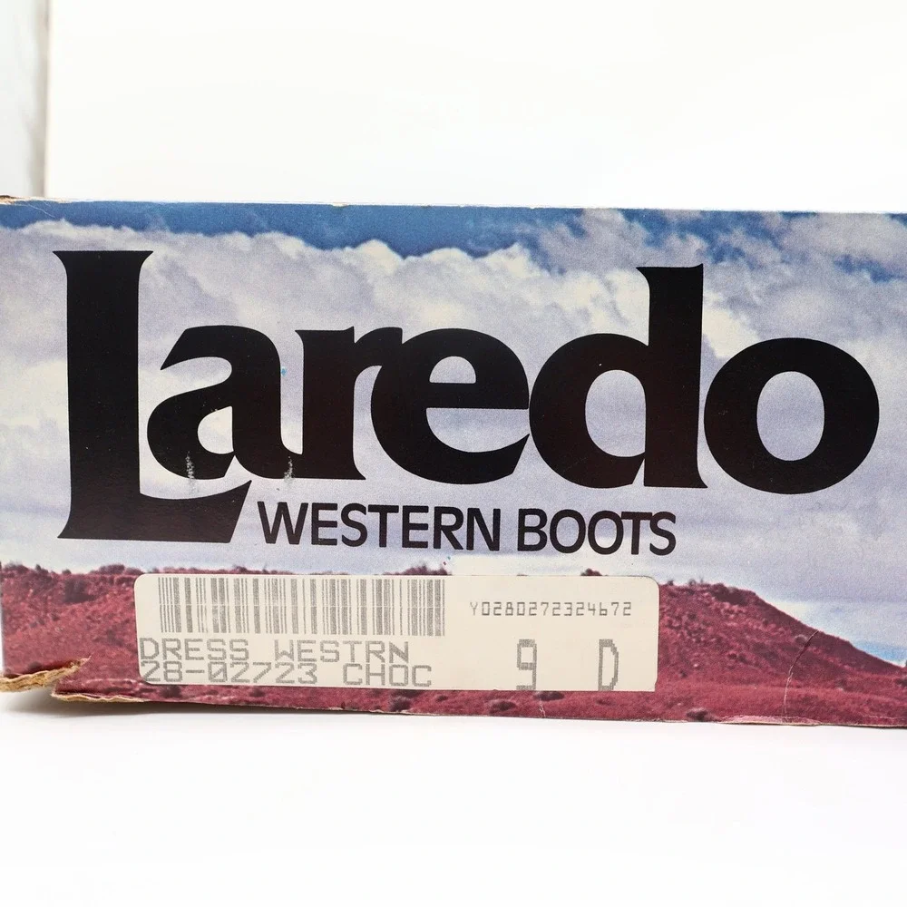 Laredo Vintage 90s Western Boots Mens 9 D Chocolate Brown Leather 2723 NIB