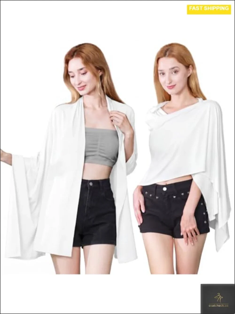 UPF 50+ Sun Shawl Wrap Women Beach Travel Scarf 2 Pack Soft Stretchy