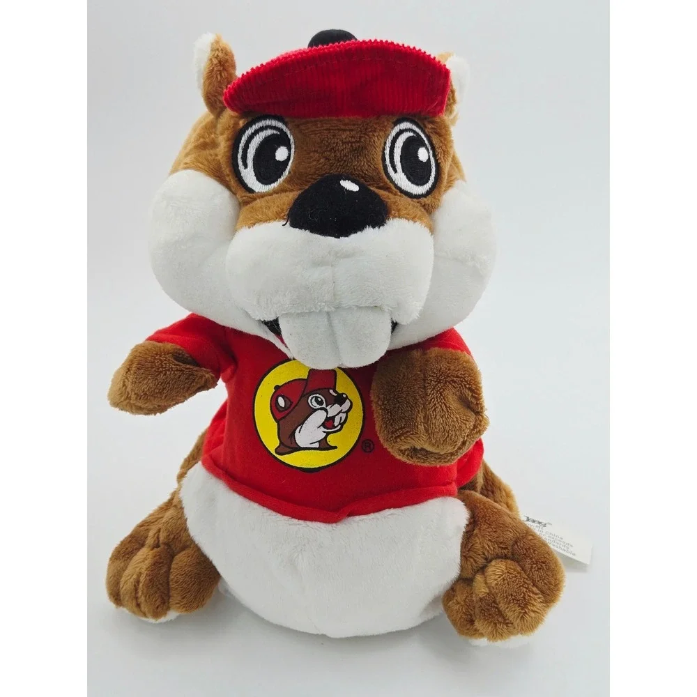 Buc-ee's Beaver Plush Hand Puppet Jaag Red Hat T-Shirt Texas Mascot Souvenir 10