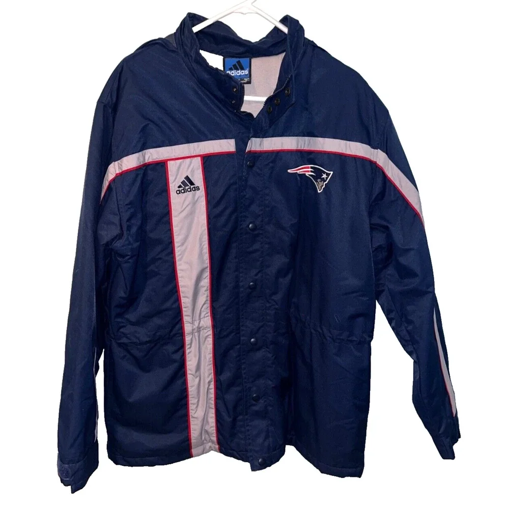 New England Patriots Adidas Hooded Full Zip Jacket Men’s M Vintage NFL