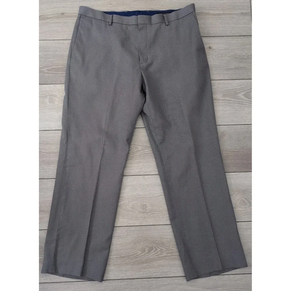 Banana Republic Tailored Slim Fit Non Iron Pants Mens 36x32 (29) Brown‎ Gray