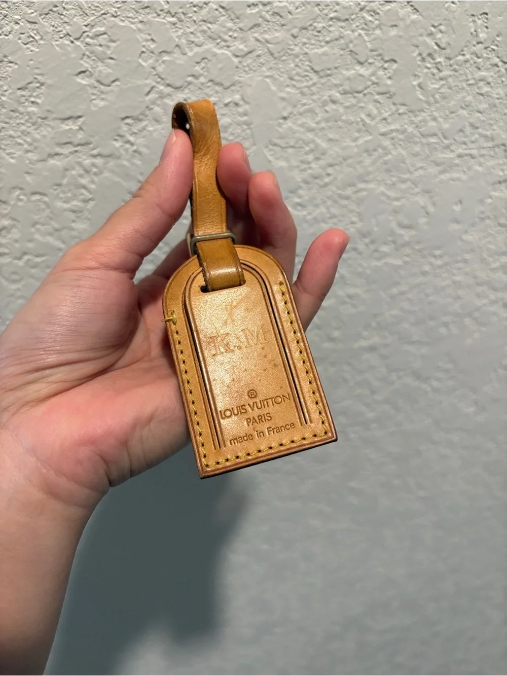 Louis Vuitton Vachetta Leather Luggage Tag in Tan